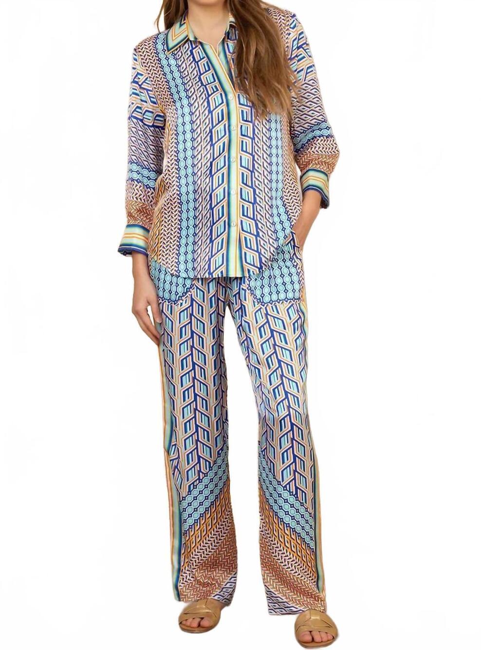 NEW HALE BOB adelynn silk charmeuse top in blue